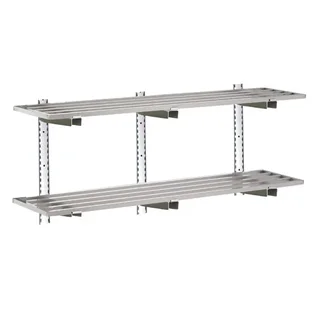 Scaffale a Parete Forato in Acciaio Inox - Larghezza 120 cm x Profondità 40 cm