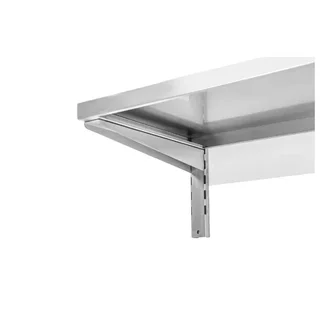 Étagère Murale en Inox sur Crémaillères - Longueur 80 cm x Profondeur 40 cm