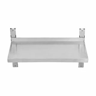 Estantería de Pared de Acero Inoxidable sobre Soportes - Longitud 800 mm x Profundidad 300 mm