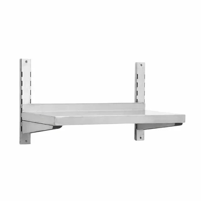 Estantería de Pared de Acero Inoxidable sobre Soportes - Longitud 800 mm x Profundidad 300 mm