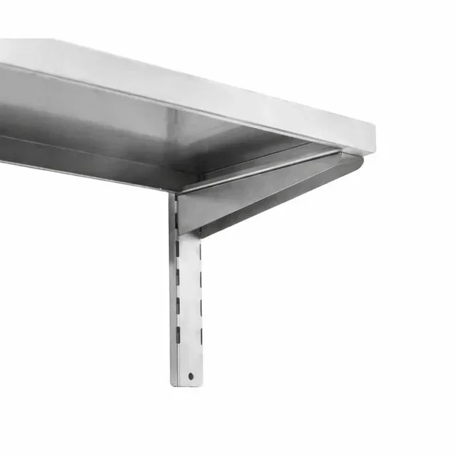 Prateleira de Parede em Aço Inoxidável sobre Suportes - Comprimento 120 cm x Profundidade 30 cm