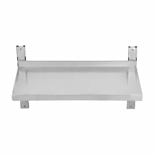 Étagère Murale Suspendue en Inox sur Crémaillères - Longueur 60 cm x Profondeur 30 cm