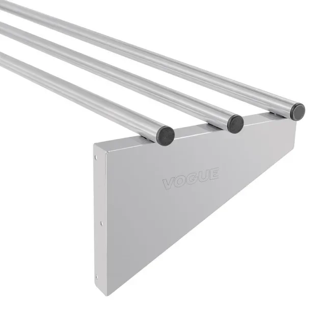 Wall-Mounted Tubular Stainless Steel Shelf - 1200 x 300 mm