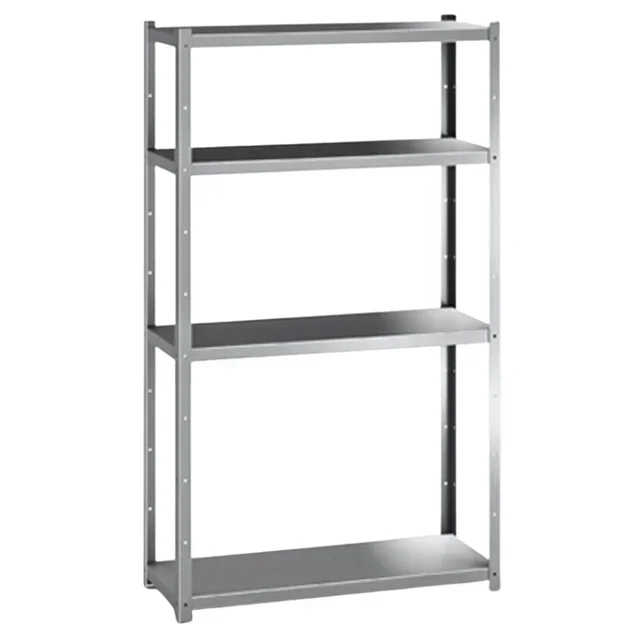 Étagère de Rangement Professionnelle 4 Niveaux Inox avec Renfort - 80x40x200 cm