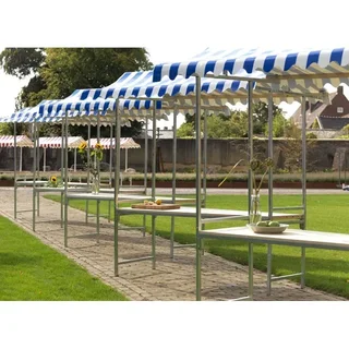 Étal de Marché Pro - Structure Bleu Marine et Blanc