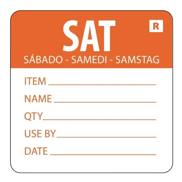 Removable Label "Saturday"