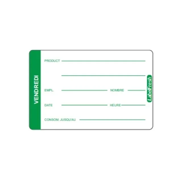 Etiqueta de Rastreabilidade Alimentar LabelFresh Pro - Sexta-feira - 70x45 mm - Pack de 500 unidades