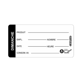 Etiqueta de Rastreabilidade Alimentar LabelFresh Soluble Pro Domingo 60x30 mm - 250 Unidades