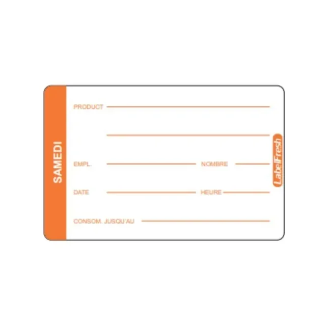 Etiqueta de Rastreabilidade Alimentar LabelFresh Pro Sábado 70x45 mm - 500 unidades