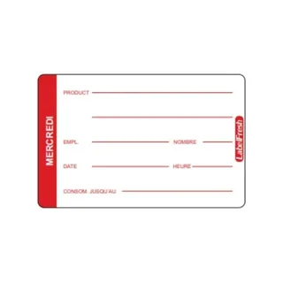 Food Traceability Label LabelFresh Pro Wednesday - 70x45 mm - 500 units