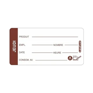Etiqueta Rastreabilidade LabelFresh Solúvel Pro Dia Quinta-feira 60x30 mm - 250 unidades