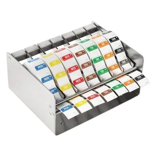 Adhesive Day of the Week Labels - Set of 7 Rolls 1000 Labels with Dispenser Box