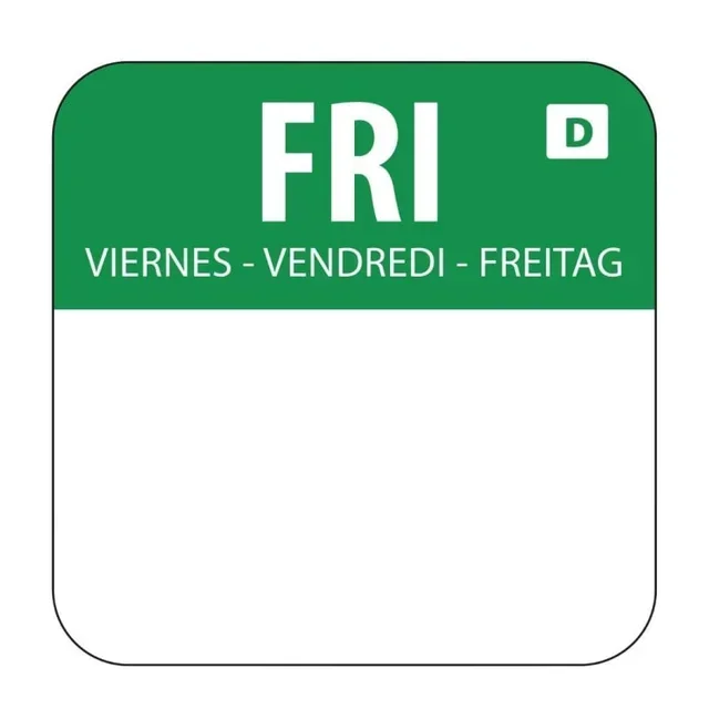 Soluble Food Labels "Friday" for Product Marking