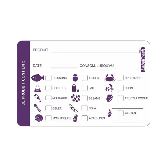 Etiquetas Alimentarias Multi-Alérgenos LabelFresh - Formato 70 x 45 mm - 500 Unidades