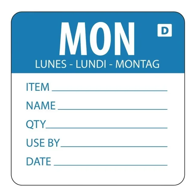 Étiquettes Hydrosolubles Lundi - Rouleau 250 Unités