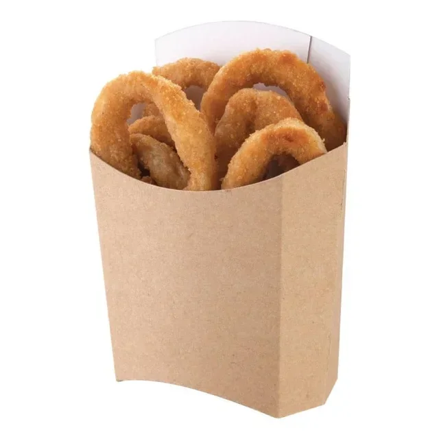 Étuis Kraft Compostables pour Frites - Grand Format - Pack de 1000