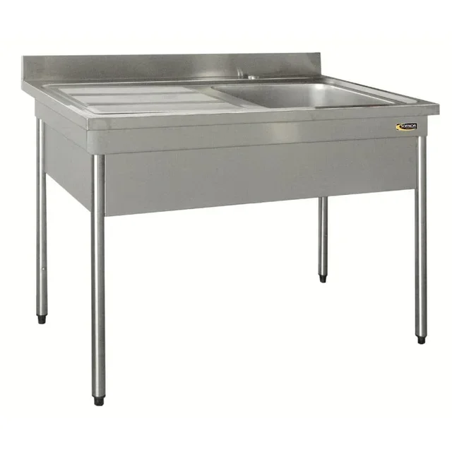 Spülbecken 1 Becken mit Abtropffläche links und Beckenabdeckung - Serie 600 - Breite 1200 mm