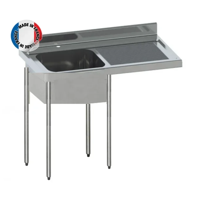 Fregadero de 1 Cubeta con Escurridor Derecho y Tapa Premium para Cubeta - Compatible con Lavavajillas