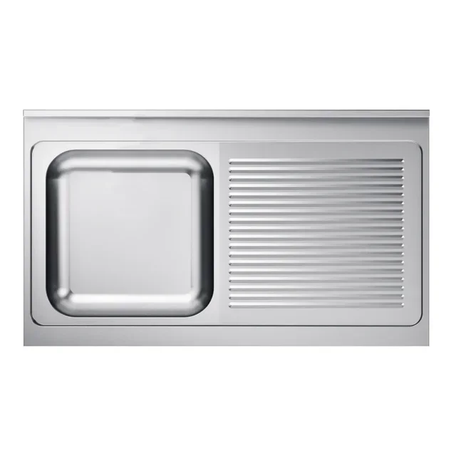 Kitchen Sink 1 Bowl with Right Drainer and Upstand - Width 1200 x Depth 600 mm