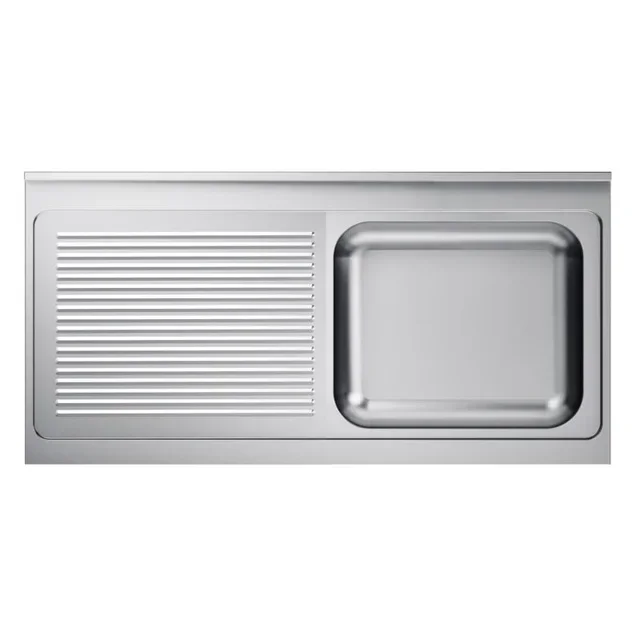 Commercial Kitchen Sink 1 Bowl with Left Drainboard and Backsplash - Dimensions 1400 x 700 mm