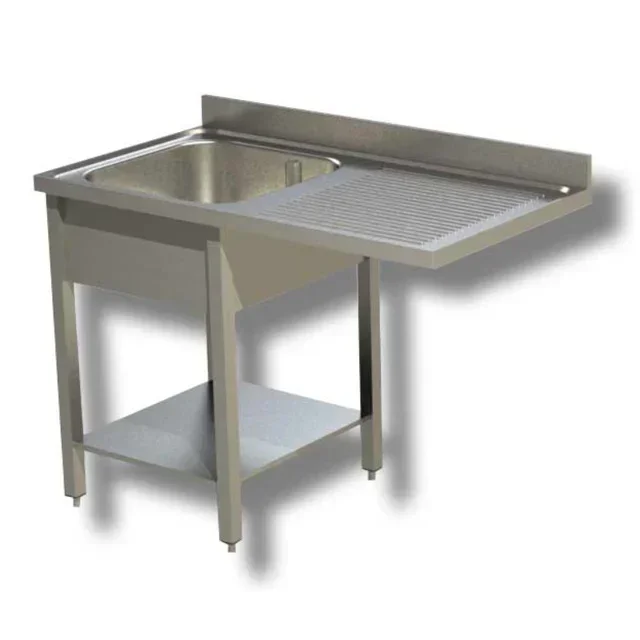 Commercial Kitchen Sink with Left Bowl and Integrated Drainboard - 1200 x 700 mm