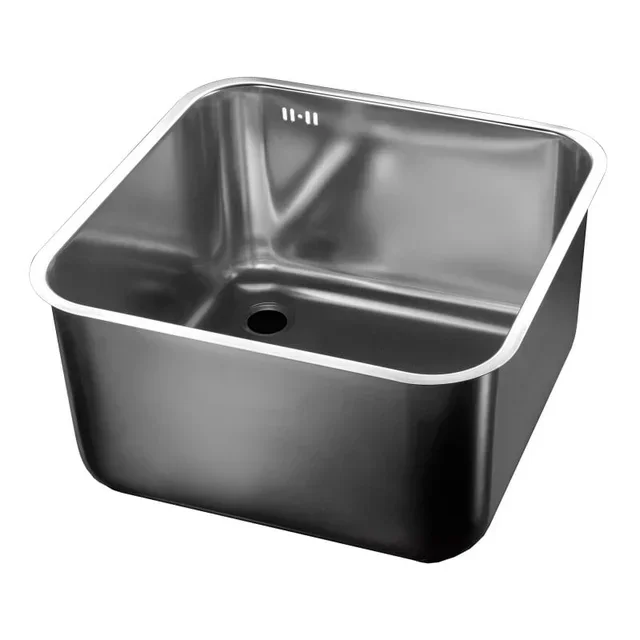 Square Sink 40x40 cm - Depth 20 cm - Stainless Steel