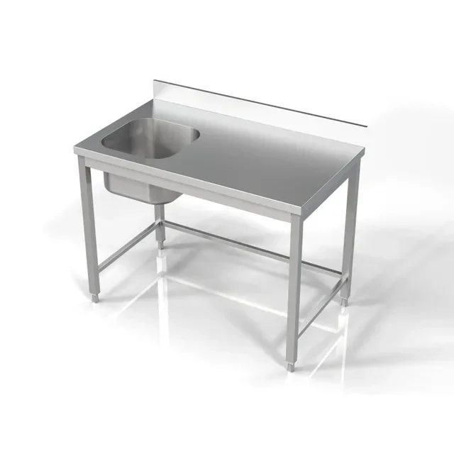 Stainless Steel Sink 1 Left Bowl with Backsplash - Width 1200 mm x Depth 700 mm