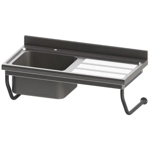 Évier à Poser 1 Cuve avec Égouttoir Intégré à Droite - Profondeur 70 cm - Largeur 140 cm