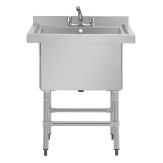 Deep Bowl Sink with Backsplash 100 Litres - 770 x 600 mm