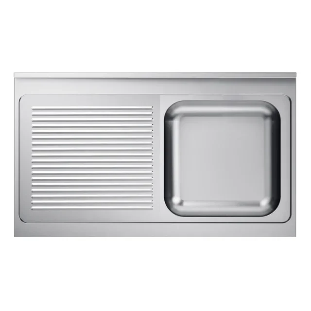 Kitchen Sink 1 Bowl with Left Drainer and Upstand - Dimensions 1200 x 700 mm