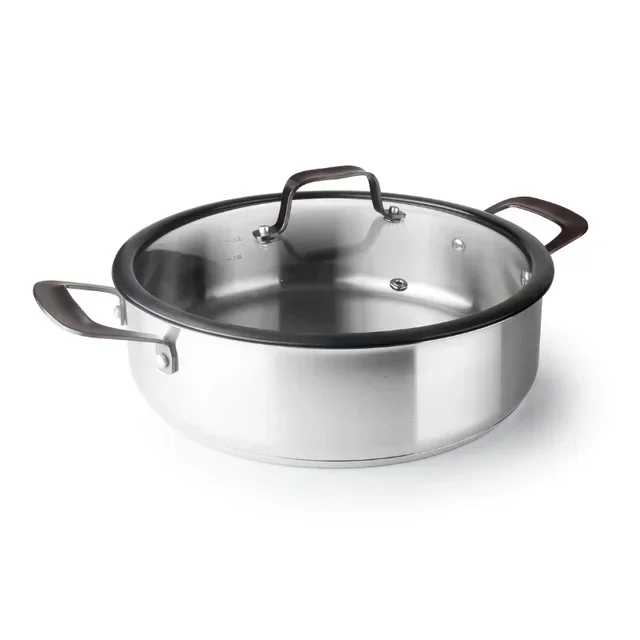 Casseruola Bassa in Acciaio Inox con Coperchio Origin - Diametro 28 cm