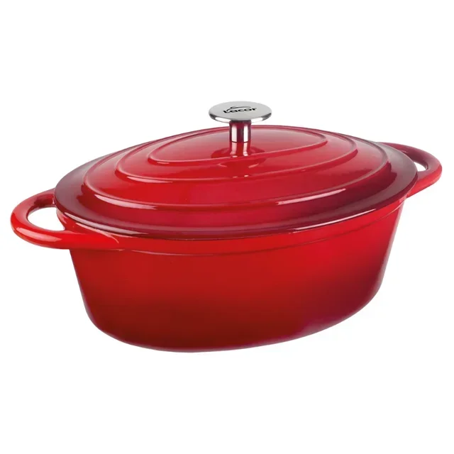 Faitout Ovale avec Couvercle Red 3.5 L – Cocotte Fonte Émaillée
