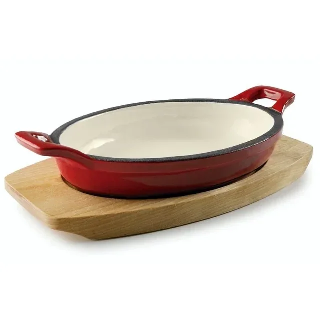 Cocotte Oval de Ferro Fundido Esmaltado Vermelho Magma 250ml