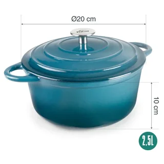 Faitout Rond avec Couvercle Océan – Diamètre 20 cm – Capacité 2,5 Litres