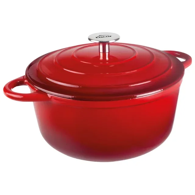 Cacerola Redonda con Tapa Roja – Diámetro 24 cm – Capacidad 3,5 Litros