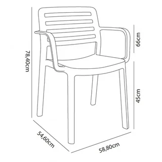 Garden Chair Wind - White Color - Pack of 4 Pieces