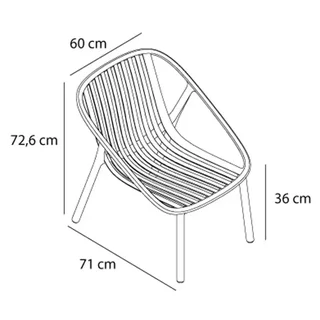 Sillón Bini Lounge Gris Oscuro - Pack de 4