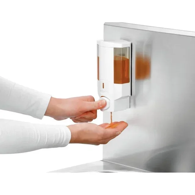 Knee-Operated Hand Wash Basin with Integrated Soap Dispenser