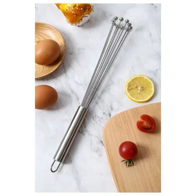 Batedor de Cozinha com Bolas Metálicas - Comprimento 30 cm