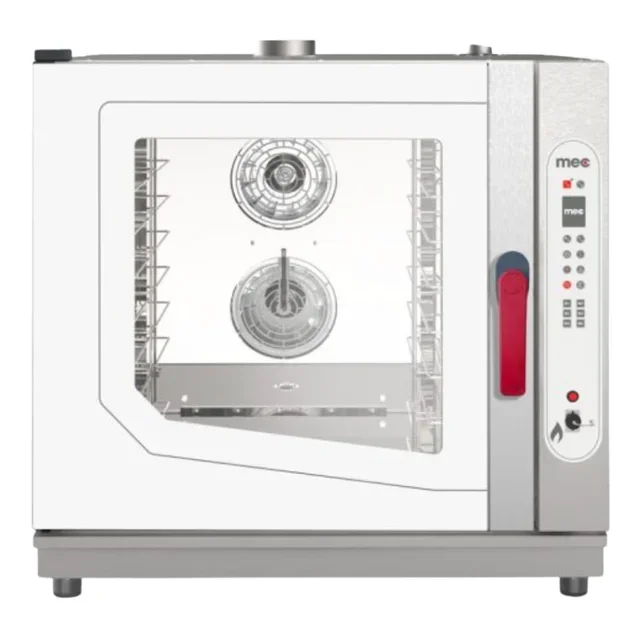 Gas Convection Oven with Digital LCD Display and Automatic Cleaning System - 6 GN 1/1 Levels