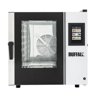 Professional Combi Oven Touch Screen 7 GN 1/1 Levels - Stand, Fixing Kit and Integrated Hood