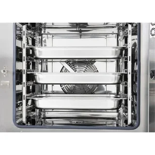 Professional Combi Oven Touch Screen 7 GN 1/1 Levels - Stand, Fixing Kit and Integrated Hood