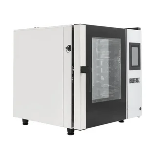 Professional Combi Oven Touch Screen 7 GN 1/1 Levels - Stand, Fixing Kit and Integrated Hood
