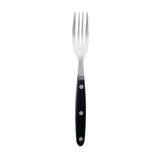Fourchette à Viande Noire 20 cm - Set de 12 Pièces - Manche Ergonomique