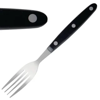 Fourchette à Viande Noire 20 cm - Set de 12 Pièces - Manche Ergonomique