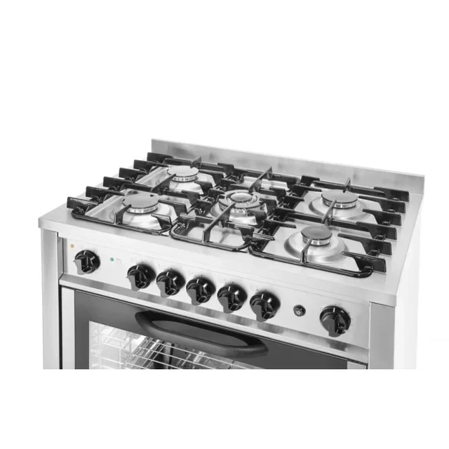 Fogão de Cozinha a Gás com 5 Bocas e Forno Elétrico Integrado