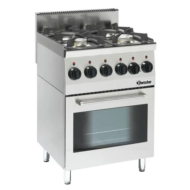 Cucina a Gas 4 Fuochi Professionale - Gamma Serie 600