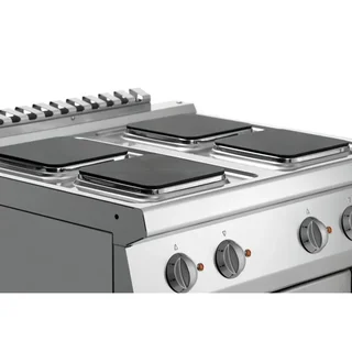 Fogão Profissional Série 700 - 4 Placas Aquecedoras Quadradas e Forno Gastronorm GN 1/1