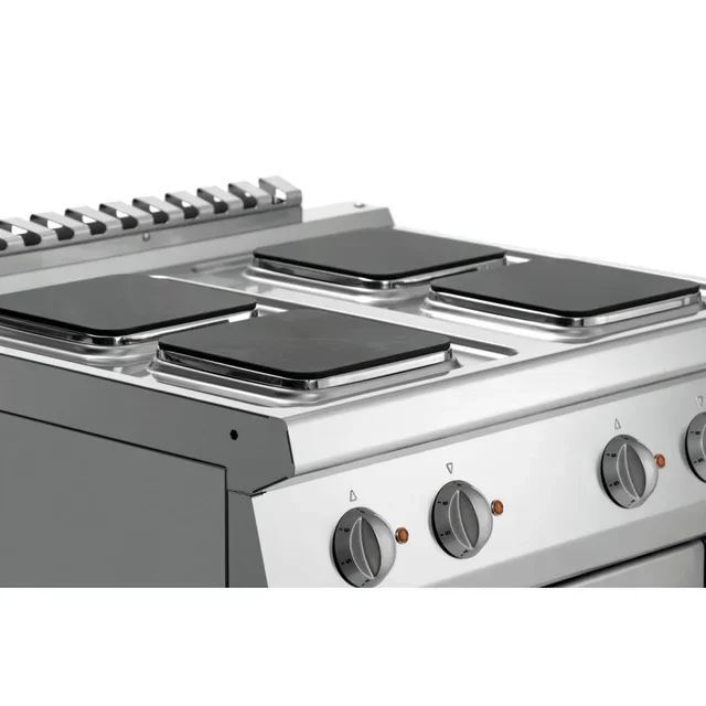 Fogão Profissional Série 700 - 4 Placas Aquecedoras Quadradas e Forno Gastronorm GN 1/1