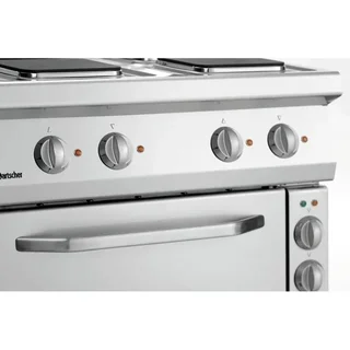Fogão Profissional Série 700 - 4 Placas Aquecedoras Quadradas e Forno Gastronorm GN 1/1
